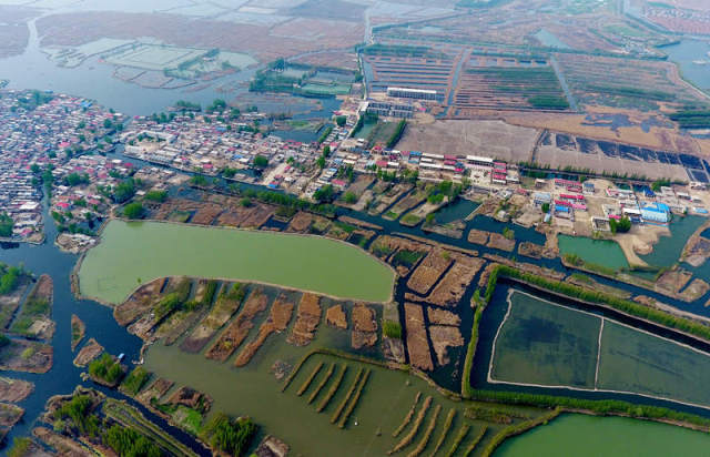 　　4月9日 这是鸟瞰雄安新区安新县境内的白洋淀。新华社记者 朱旭东 摄 这将是一座规划引领、高点定位的千秋之城。