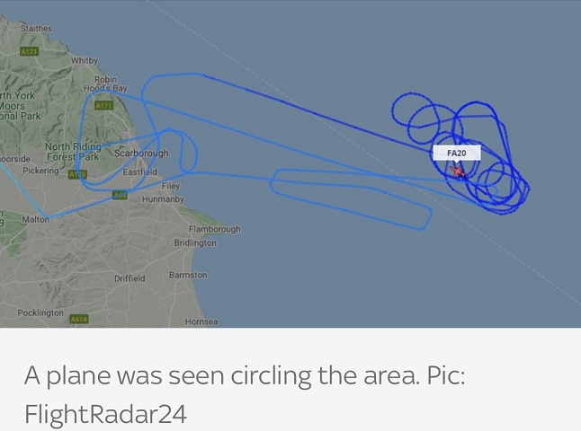 飞行追踪器网站显示一架飞机在附近盘旋