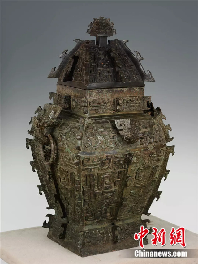 中国晚商青铜器鼎盛时期的代表之作——皿方罍。湖南省博物馆 供图