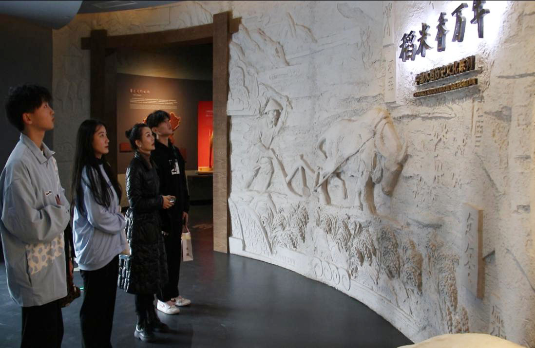 创作之初，张小瓷带领学生前往袁隆平水稻博物馆。学校供图
