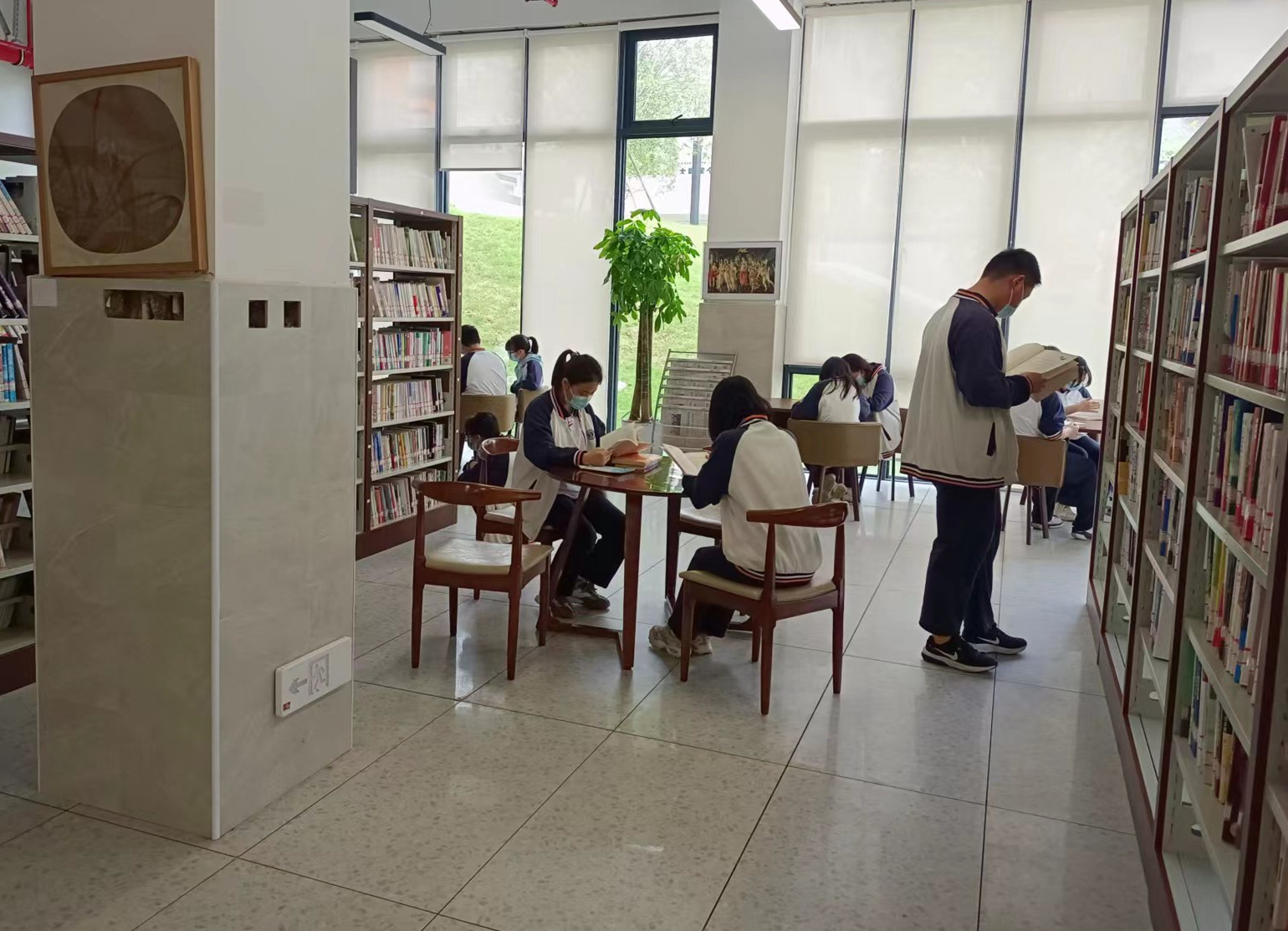 同学们在校内图书馆看书。长沙晚报全媒体记者 陈良 摄
