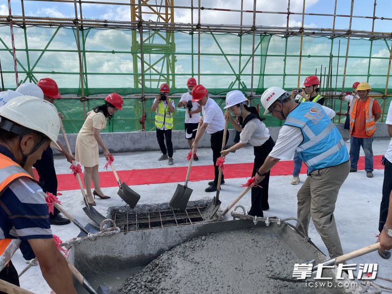 21日，中建三局岳阳胥家桥综合物流园项目主体结构全面封顶。
