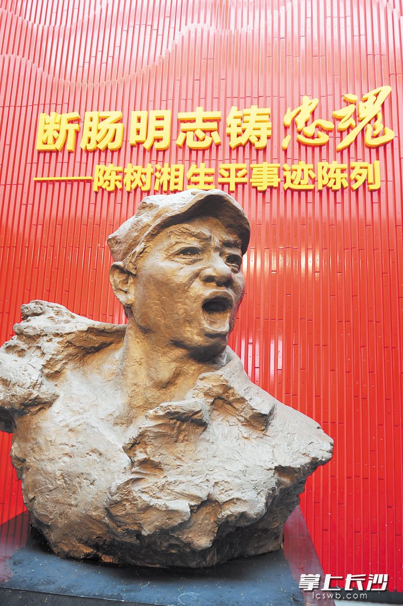 陈树湘烈士雕像　　本版图片均为长沙晚报全媒体记者 小刘军 摄