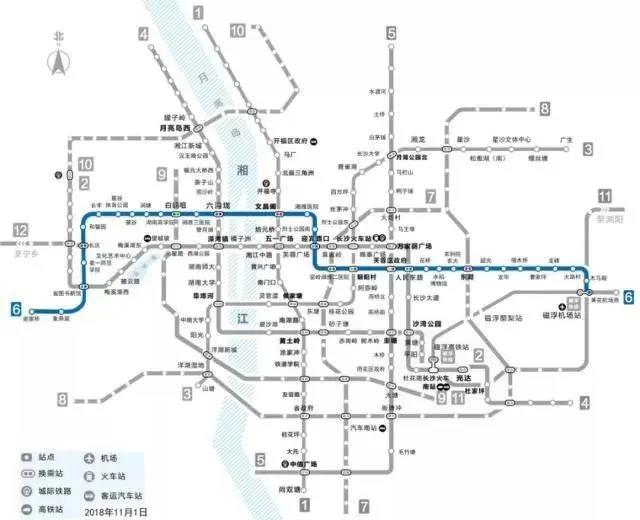 长沙地铁6号线规划图