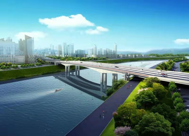 湘府东路浏阳河大桥设计效果图。资料图片