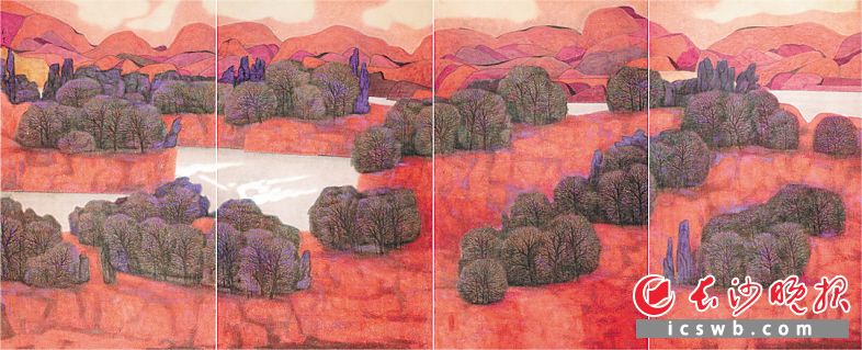 刘云中国画《红土地》（200×488cm）