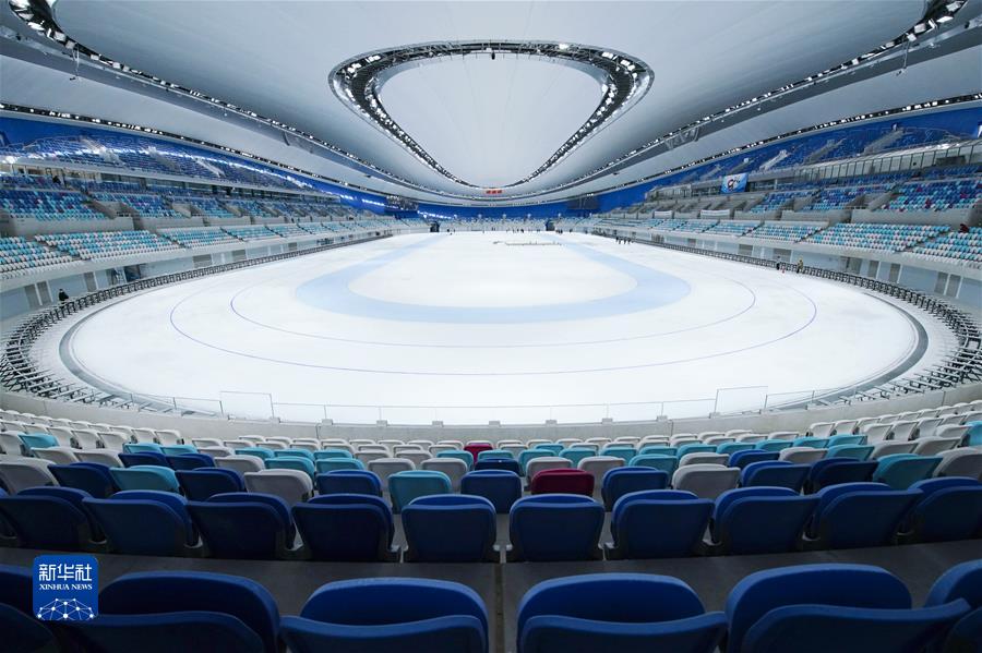 这是2021年5月8日拍摄的国家速滑馆冰面。新华社记者 张晨霖 摄