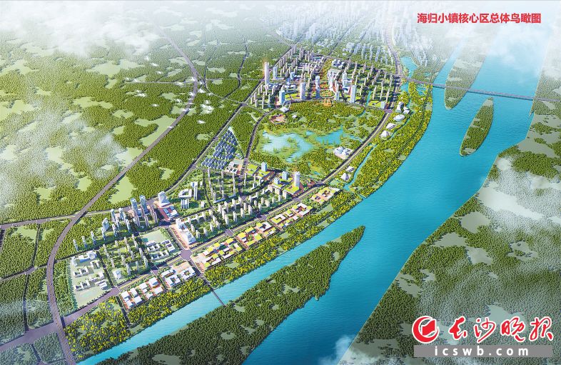 　　海归小镇核心区总体鸟瞰图　　滨水新城发展中心供图